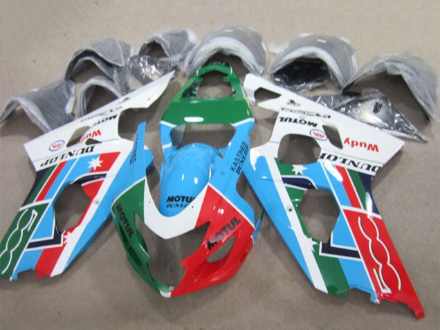 Carenados Moto Suzuki GSXR 600 2004-2005 - Blanco Azul Verde Rojo Motul Fabricantes