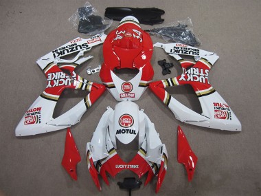 Carenados Moto Suzuki GSXR 600 2006-2007 - Blanco Rojo Lucky Strike Motul Fabricantes