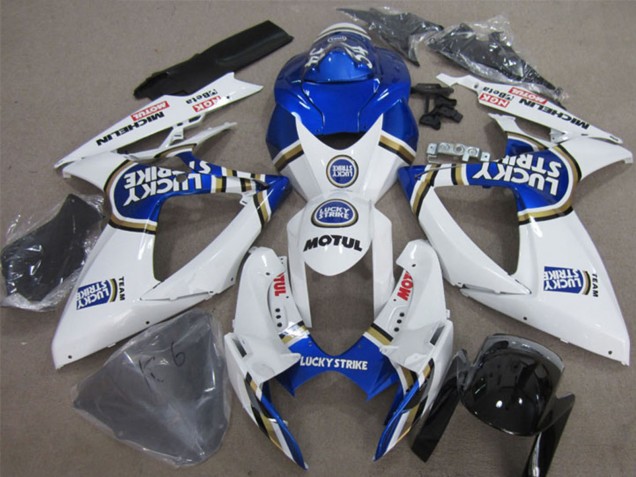 Carenados Moto Suzuki GSXR 600 2006-2007 - Blanco Azul Lucky Strike Motul Fabricantes