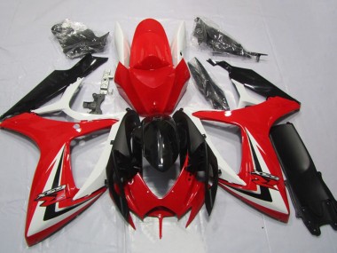 Carenados Moto Suzuki GSXR 600 2006-2007 - Blanco Rojo Negro Brillante Raya Fabricantes