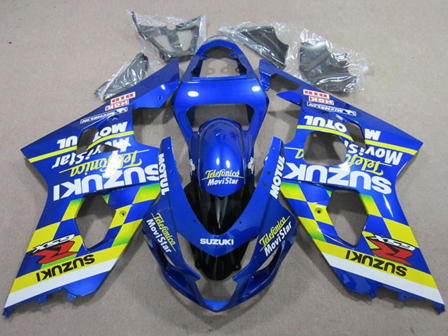 Carenados Moto Suzuki GSXR 750 2004-2005 - Azul Neon Amarillo Telefonica MoviStar Motul Fabricantes