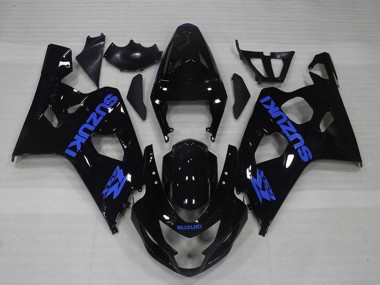 Carenados Moto Suzuki GSXR 750 2004-2005 - Negro Brillante Azul Calcomanía Fabricantes