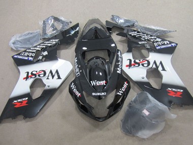 Carenados Moto Suzuki GSXR 750 2004-2005 - Negro Brillante Blanco West Mobil Fabricantes