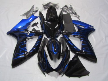 Carenados Moto Suzuki GSXR 750 2006-2007 - Negro Brillante Azul Llama Fabricantes