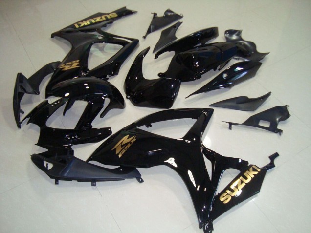 Carenados Moto Suzuki GSXR 750 2006-2007 - Negro Brillante Oro Calcomanía Fabricantes