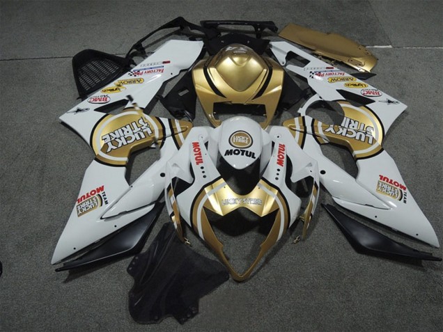 Carenados Moto Suzuki GSXR 1000 2005-2006 - Blanco Oro Lucky Strike Motul Fabricantes