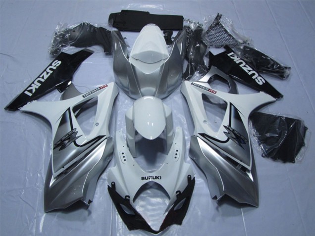 Carenado Moto Suzuki GSXR 1000 2007-2008 - Blanco Plata Negro Fabricantes