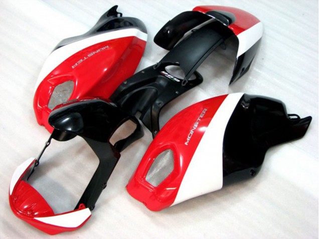 Carenado Moto Ducati Monster 696 2008-2012 - Blanco Rojo Negro Brillante Fabricantes