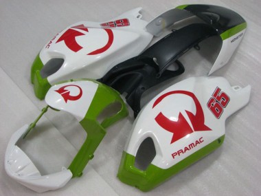 Carenados Moto Ducati Monster 696 2008-2012 - Blanco Verde Rojo Pramac 65 Fabricantes