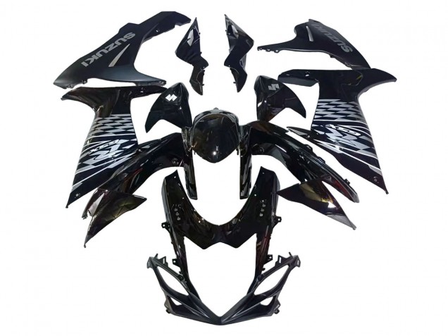Carenados Moto Suzuki GSXR 600/750 2011-2024 - Negro Brillante Plata Fabricantes