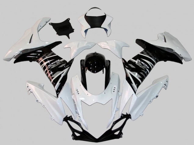 Carenado Moto Suzuki GSXR 600/750 2011-2024 - Blanco Negro Brillante Fabricantes