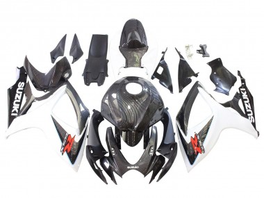 Carenados Moto Suzuki GSXR 600/750 2006-2007 - Negro Blanco FibraCarbono Estilo Fabricantes