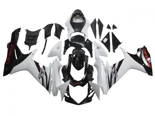 Carenados Moto Suzuki GSXR 600/750 2011-2024 - Blanco Negro Brillante Fabricantes