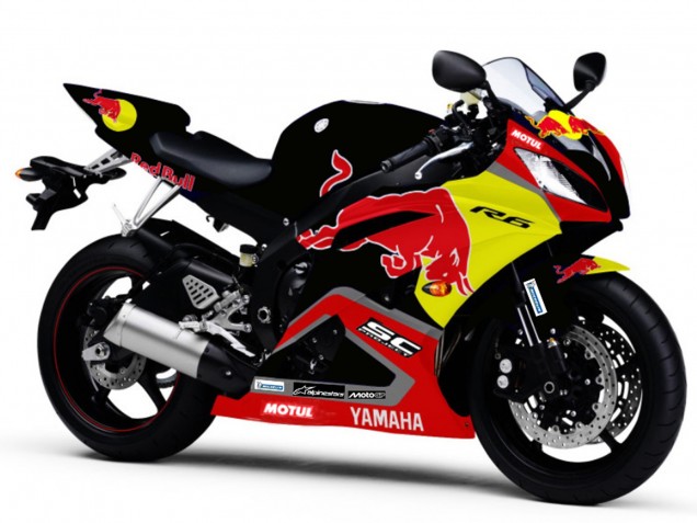 Carenados Moto Yamaha YZF R6 2006-2007 - Negro Brillante Amarillo Rojo Bull Motul Fabricantes